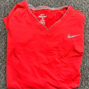 Nike Women's Bright Red V-Neck Tee